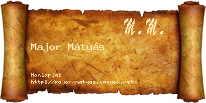 Major Mátyás névjegykártya