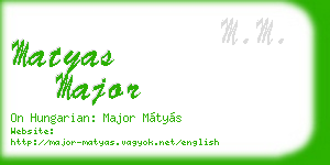 matyas major business card